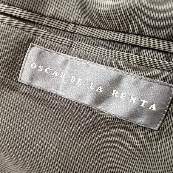 Oscar de la Renta Houndstooth 100% Wool Blazer Sport Suit Jacket - Picture 4 of 6